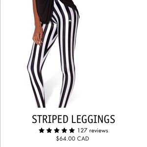 Lotus Leggings Striped Black and White Leggings